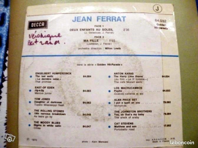 Jean Ferrat 45t Deux enfants au soleil – photo 2